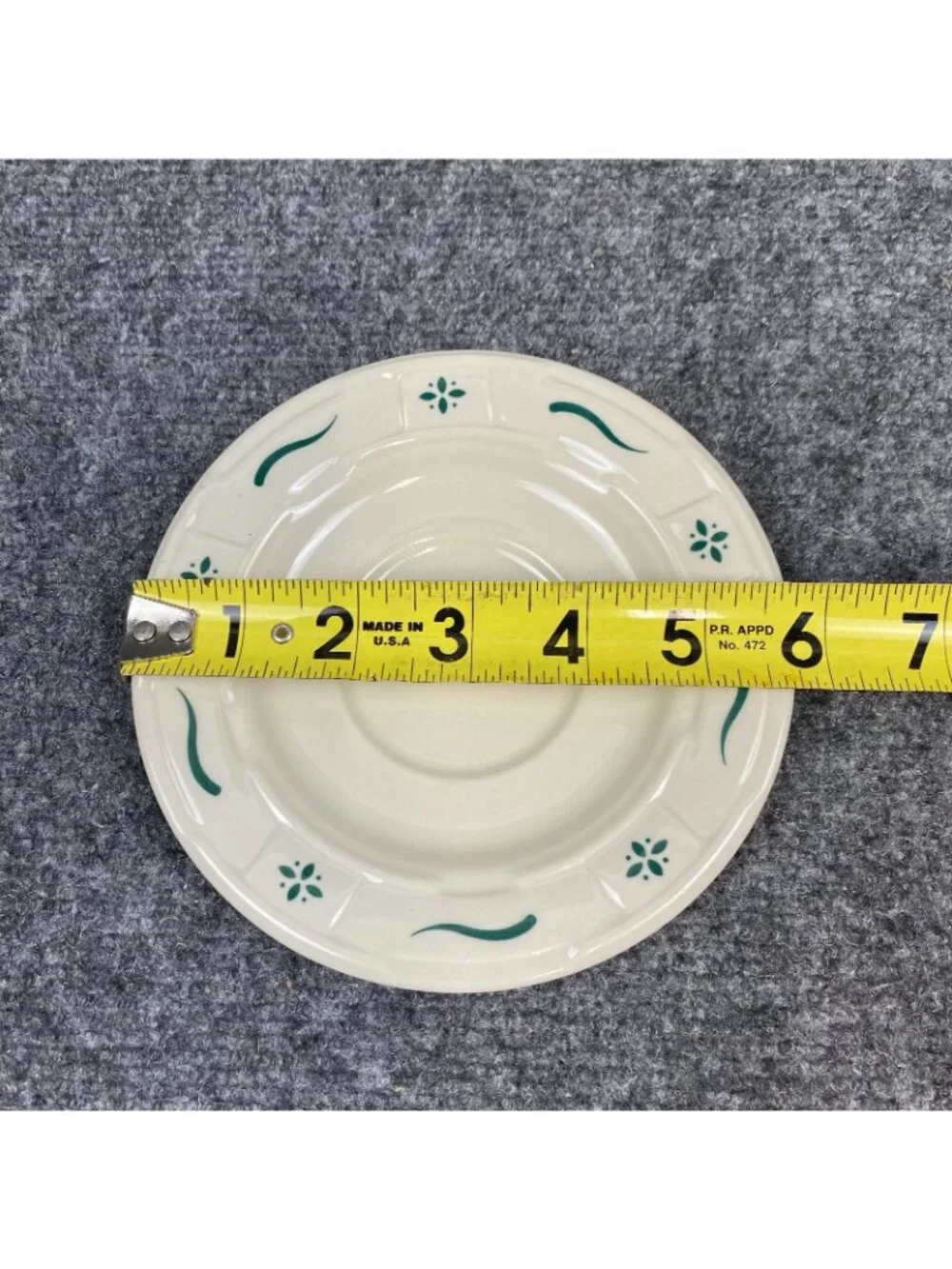 Longaberger Woven Traditions Heritage Green 3 Cups & 3 Saucers Set Lot USA
